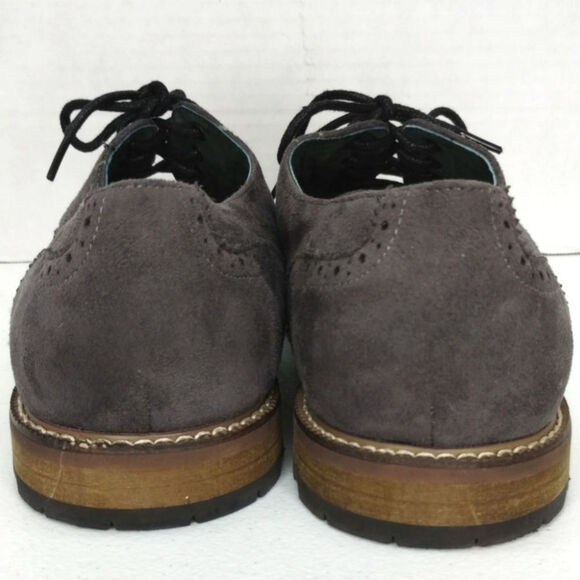 Todd Welsh Men's Brogues Wingtip Oxfords 10 grey vegan suede - Picture 5 of 9